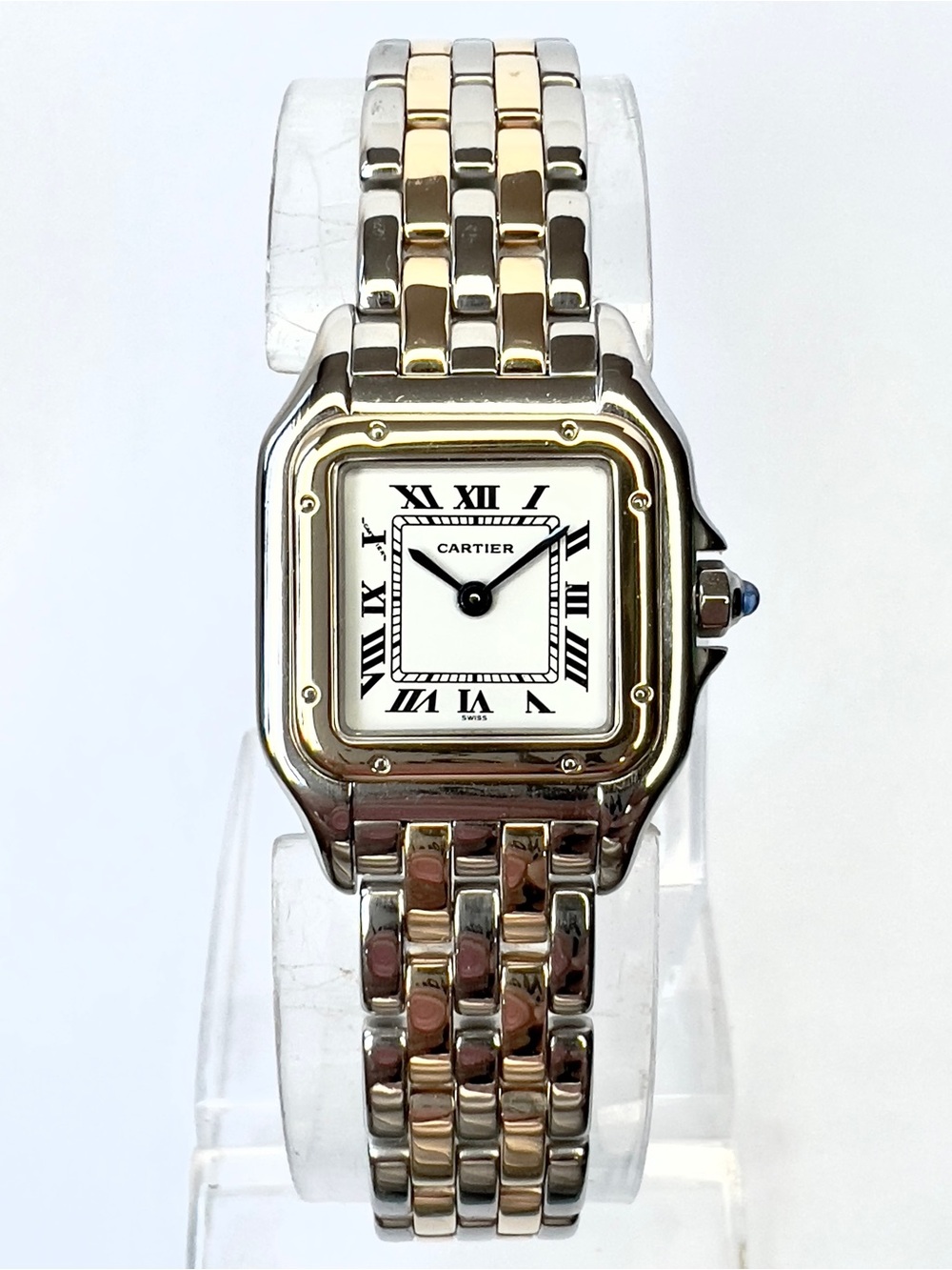 CARTIER PANTHERE 23mm Quartz 2 Row Gold Watch White Dial